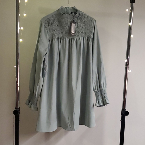Nasty Gal High Neck Mini Dress Mint Size 10 - Picture 2 of 4